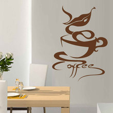Coffee Cup Beans Kitchen Cafeteria Cafe House Vinyl Wall Sticker Home Decor Decals  Interior Mural Self-adhesive Wallpaper 3305 2024 - buy cheap