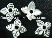 FREE SHIPPING 500pcs Tibetan Silver Color crafted 4-leaf bead caps A124 2024 - buy cheap