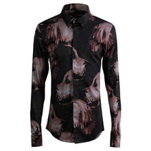 New arrival high quality 100%cotton Fashions Prints Pet Men Casual Shirts  Single Breasted long Sleeve Plus Size ML XL 2XL3XL4XL 2024 - buy cheap