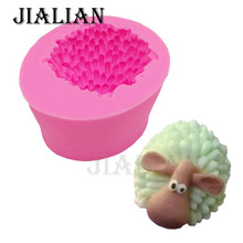 Herramientas para hornear con forma de oveja grande 3D, molde de fondant para pastel, Fondant de silicona para azúcar, molde para velas hechas a mano, jabón, T0603 2024 - compra barato