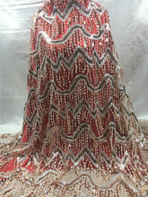 Franja lantejoulas 5 metros chegam novas bordado tulle nupcial do vestido de casamento da tela do laço com lantejoulas para serrar BZL-102450 2024 - compre barato