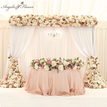 1M/2M luxury artificial flower row arrangement decor for party wedding arch backdrop Road cited flower rose peony hydrangea mix 2024 - купить недорого