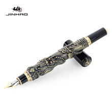 Jinhao Noble Brand Bronze Dragon Business Gift Fountain Pen 0.5mm Fine Nib Metal Gold Writing Ink Pens School Office Stationery 2024 - buy cheap