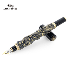 Jinhao-pluma estilográfica Noble de negocios, pluma estilográfica de bronce, Punta fina de Metal y oro, plumas de tinta de escritura, material de papelería para escuela y oficina, 0,5mm 2024 - compra barato