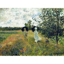 Lienzo de Arte de mano Claude Monet, decoración del hogar de alta calidad, cerca del paseo 2024 - compra barato