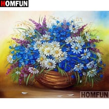 HOMFUN-pintura de diamante 5D DIY "Cesta de flores", bordado de diamantes de imitación cuadrados o redondos, imagen completa, decoración para el hogar, A25890 2024 - compra barato