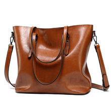 Fashion Handbag PU Oil Wax Leather Women Bag Large Capacity Handbags Tote Big Shoulder Bags for women 2021 Bolsas Feminina 2024 - buy cheap