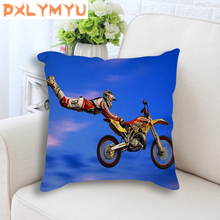Throw Pillow Cool Motorcycle Poster Printed Linen Cushion Cross-country Style Throw Pillow For Sofa Car Decorative Cushion 2024 - buy cheap