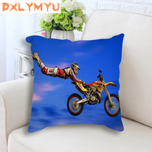 Travesseiro de linho estampado, almofada de motocicleta divertida, estilo cross-country, travesseiro de lance para sofá, almofada decorativa de carro 2024 - compre barato