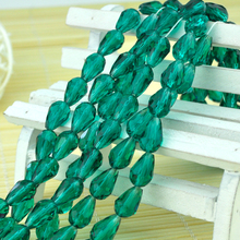 Wholesale 295pcs 8x11MM Oval Water Drop Crystal Beads Green Crystal Glass Beads Faceted Straight Hole Beads DIY 2024 - buy cheap