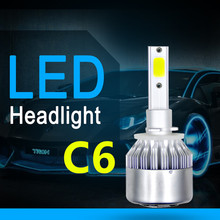 2pcs C6 LED Car Headlights 72W 7200LM COB Auto Headlamp Bulbs H1 H3 H4 H7 H11 H13 880 9004 9005 9006 9007 Car Styling Lights 2024 - buy cheap