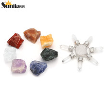 Sunligoo Reiki Healing 7 Chakra Crystal Kit/7 Chakra Clear Quartz Pyramid Crystal Energy Generator&7 Chakra Healing Rough Raw St 2024 - buy cheap