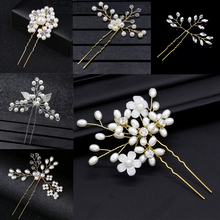 2019 Gold Prom Bride Bridesmaid Hair Accessories Pearl Hair Pin Clip Luxury Crystal Rhinestone Wedding Hairpins Sticks For Women 2024 - buy cheap