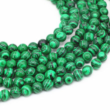 Contas soltas de pedra malaquita verde, para fazer joias, colar pulseira 4mm 6mm 8mm 10mm 12mm, busca 15 polegadas a34 2024 - compre barato