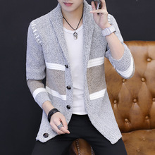 Sweater fashionable personality handsome young male 2019 new knit cardigan coat male male in the spring and autumn 2024 - buy cheap