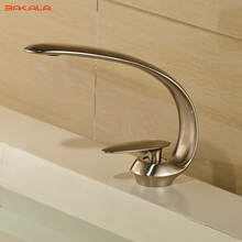 Grifo de baño BAKALA de un solo orificio, grifo de lavabo de níquel cepillado, grifo mezclador BKL6101-2L 2024 - compra barato