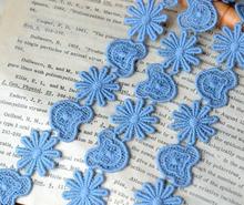 2 Meters/lot 2.5cm 100% Cotton Lace Vintage Crochet Edge Wide Blue Lace Trim Ribbon DIY Sewing Craft DIY 2024 - buy cheap