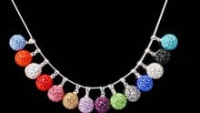 white mix colored with rhinestone  Clay disco ball   necklace 16 inch Snake   Necklace pendants Chains crystal  crystal 2024 - buy cheap