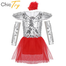 ChicTry Kids Girls Shiny Sequins Stage Performance Hip Hop Jazz Dance Costume Set Fashion Children Red Mesh Tutu Dance Dress Set 2024 - buy cheap