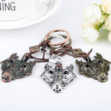 Vintage Nordic Mythology Viking Wolf Head Keychain Men Women Jewelry Talisman Amulet Key Ring Car Key Chain llaveros Trinket 2024 - buy cheap