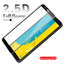 2.5D Edge Anti-Scratch Full Coverage Tempered Glass For Samsung ON 6 J600G Clear Glass Film Screen Protector White&Black+Cloth 2024 - buy cheap