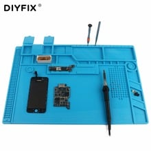 DIYFIX-almohadilla de silicona S-170, 480x318mm, tapete de trabajo de escritorio, Plataforma de mantenimiento de aislamiento térmico para herramienta de reparación de soldadura BGA PCB 2024 - compra barato