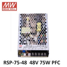 Original MEAN WELL RSP-75-48 Switching Power Supply 48V 1.6A 75W Meanwell ac-dc 48V power supply with PFC function UL CE TUV CB 2024 - buy cheap