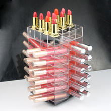 64 slots Lipstick Storage Rack Lip Gross Standing Showing Shelf Acrylic Rotating Frame Cosmetic Pen Storage Box Multi-function 2024 - buy cheap