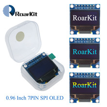 Módulo de exibição oled branco e azul de 0.96 polegadas, cor amarela azul, 128x64, oled i2c, iic, spi, 7pin, chip ssd1306 para arduino, kit diy 2024 - compre barato