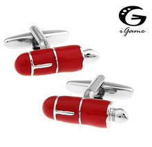 iGame Red Pen Cufflinks Novelty Fountain Pen Design Free Shipping 2022 - купить недорого