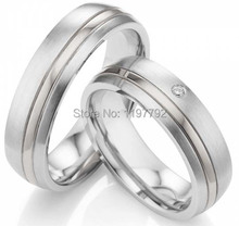 Juegos de anillos de acero inoxidable de titanio puro, a medida, color plateado, clásico 2024 - compra barato