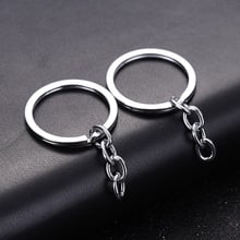 Wholesale 20pcs/lot Chrome Color Round Big Circle Ring with Extend Chain Fit DIY Keychain Jewelry Making Materials Supplier 2024 - buy cheap