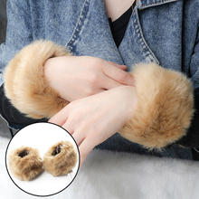 One Pair Women Winter Arm Warmer Faux Fur Cuff Sleevelet Oversleeve Wrist Sleeve-coverings Furry For Coat Jackets 2024 - buy cheap