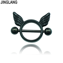 Fashion Classic Nipple Rings 316L Stainless Steel Angel Wings Body Piercing Jewelry 2024 - buy cheap