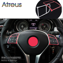 Atreus-pegatinas de tapicería decorativa para coche, marco de botones de volante para Mercedes Benz A E GLK CLA GLA Class 200 220 260 W212 2024 - compra barato