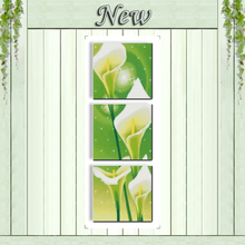 Common calla (triptych) flower counted print on canvas DMC 14CT 11CT DIY Cross Stitch chinese Embroidery diy Needlework kit Sets 2024 - buy cheap