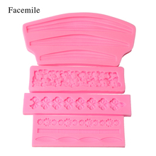 4PC Sugarcraft Flower Lace Border Decoration Silicone Mold Fondant Mold Cake Decorating Tool Chocolate Gumpaste Mold for Baking 2024 - buy cheap