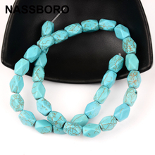 Fashion 8x12mm Blue Polygon Natural Stone Beads Loose Spacer Beads For Jewelry Making Necklace Bracelet NASSBORO Accessories 2024 - buy cheap