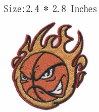 The ferocious basketball 2.4" wide embroidery patch  for the face/angry/surround 2024 - buy cheap