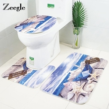 Zeegle decoração da casa de banho tapete do chuveiro do quarto antiderrapante tapete de toalete absorvente tampa 3 pçs tapetes de banho macio conjunto de esteira 2024 - compre barato