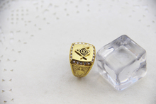 Joia da moda, pingente de cristal maçônico de ouro, anéis da maçonaria para homens e mulheres, presente de natal, tamanho 8 a 13 2024 - compre barato