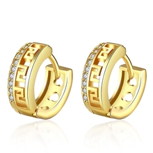 Hoop earings for women girls dubai gold color brincos jewelry crystal rhinestone wedding small earring pendientes wholesale 2024 - buy cheap