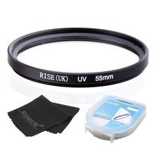 NEW ARRIVAL RISE 55mm Ultra-Violet UV lens Filter Protector+case+gift for Nikon Canon Sony Pentax Sigma 2024 - buy cheap