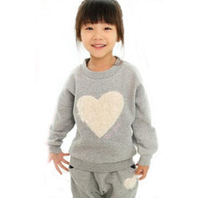 Girls Clothing Sets Baby Girl Love Design Long Sleeve Sports Suits Autumn & Spring Twinsets Sweatershirt + Pants 2024 - buy cheap