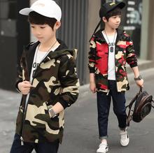 Meninos Camuflagem Jaqueta crianças casaco Outerwear Crianças Primavera roupas Outono menino à prova de vento com capuz Roupas Para 4-14 anos crianças 2024 - compre barato