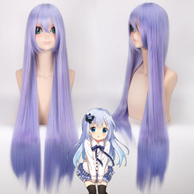 Go chuumon wa usagi desuka? Peruca maravilhosa para cosplay, peruca de mordomo preto, kafuu, 100cm de cabelo falso, resistente ao calor 2024 - compre barato