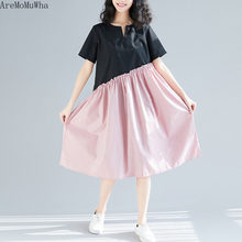 Платье с коротким рукавом и треугольным вырезом AreMoMuWha, большого размера 2024 - купить недорого