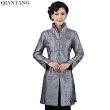 Gray Traditional Chinese style Ladies Jacket Mujer Chaqueta Women Satin Embroidery Coat Size S M L XL XXL XXXL 4XL 5XL Mne08B 2024 - buy cheap