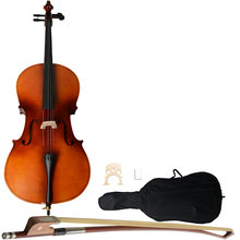 4/4 Acoustic Cello with Storage Case Bow Rosin Professional Cello for Learners Beginners Cello Kit Wood Color Cello - US Stock 2024 - buy cheap