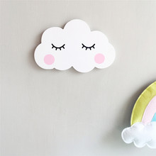 Pegatina de pared con adornos de Luna y nube en 3D para bebé y niño, calcomanía bonita de madera para decoración de habitación infantil 2024 - compra barato